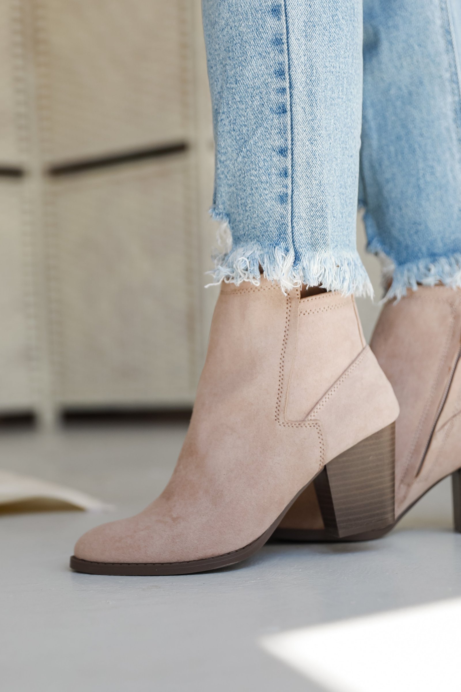 Right This Way Taupe Booties