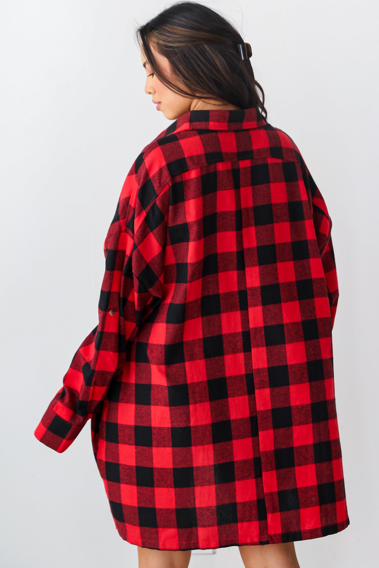 Kennedy Buffalo Check Plaid Oversized Flannel - DOORBUSTER