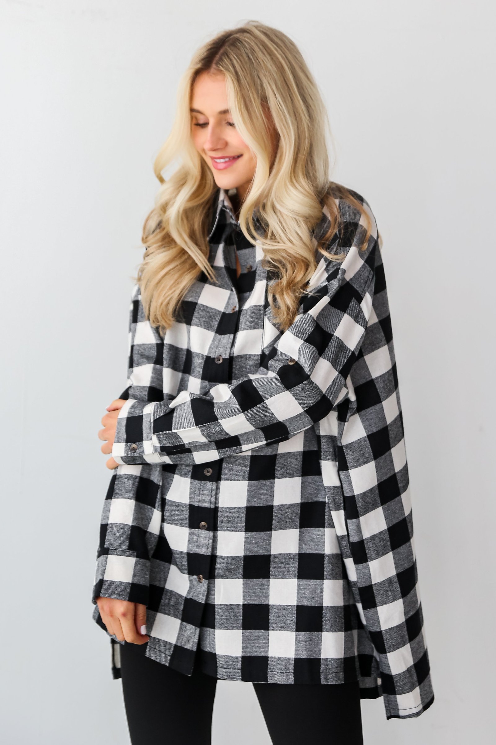 Kennedy Buffalo Check Plaid Oversized Flannel - DOORBUSTER